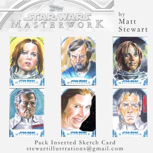 sketch cards by matt stewart for star wars masterwork trading cards