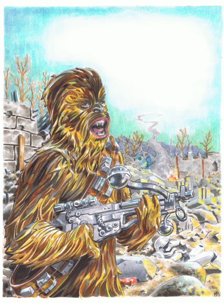 chewbacca star wars force awakens commission drawn by matt stewart