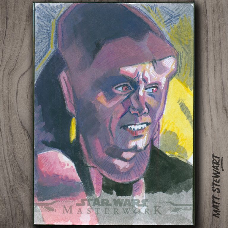sketch card of jabba the hutt for topps star wars masterwork
